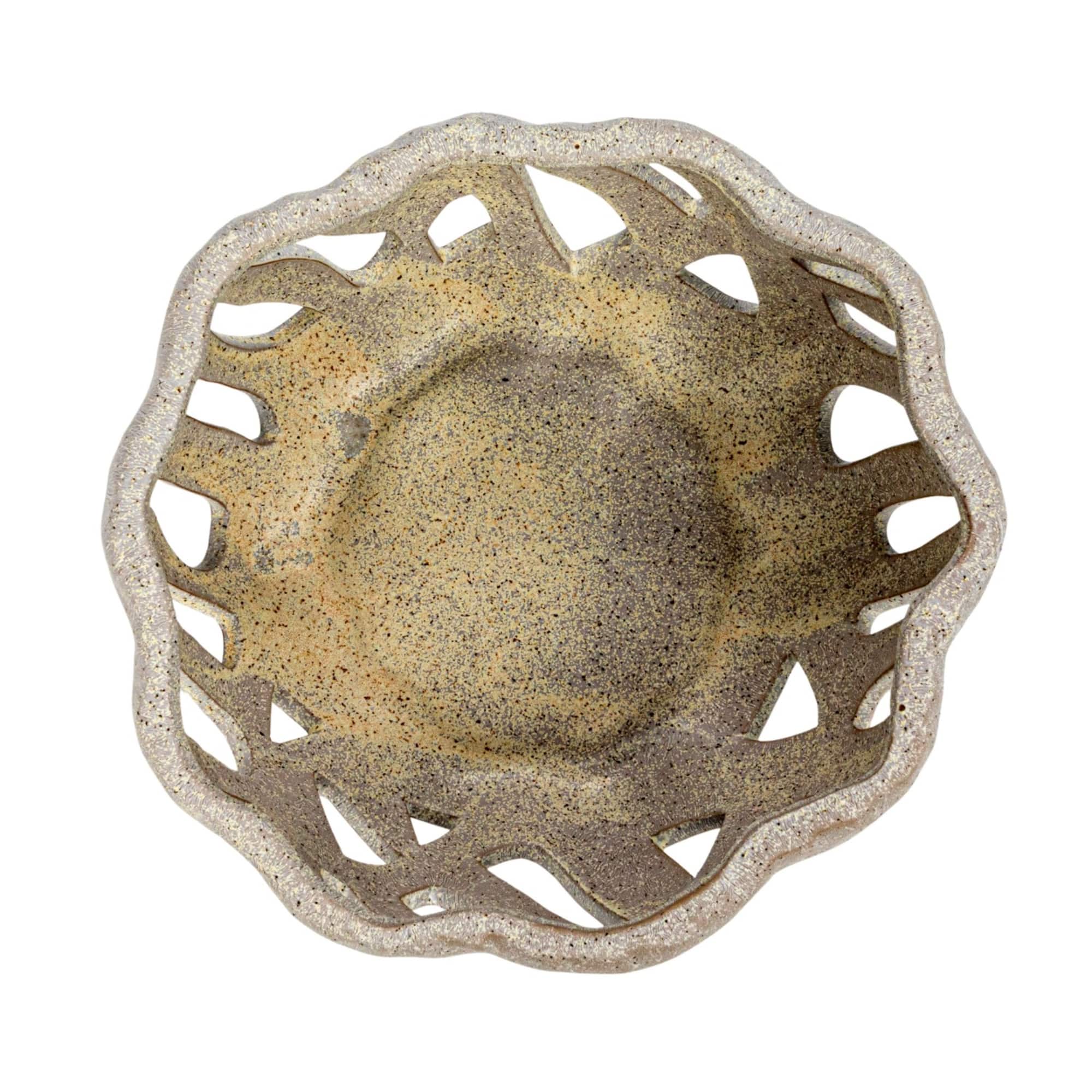 Hello Honey® 9.5" Cream Speckled Reactive Glaze Stoneware Bread Basket